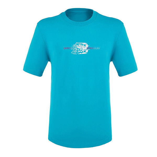 طوق O-Neck الوزن الثقيل Slim Fit اللون المخصص علامة الشعار القميص العادي القابل للنفس