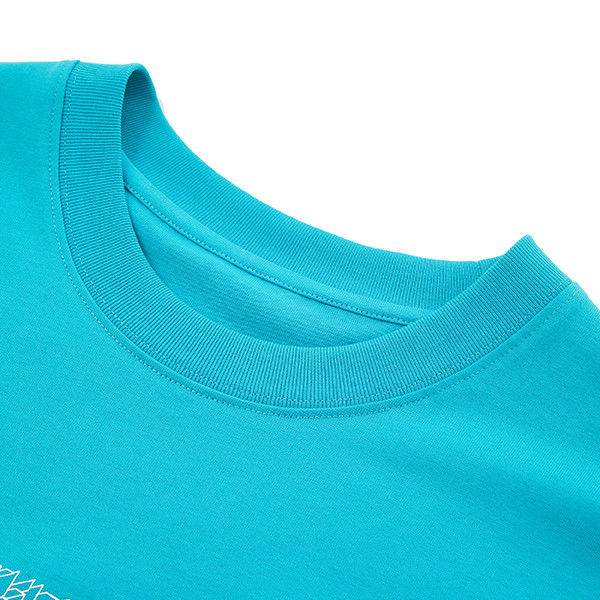 طوق O-Neck الوزن الثقيل Slim Fit اللون المخصص علامة الشعار القميص العادي القابل للنفس
