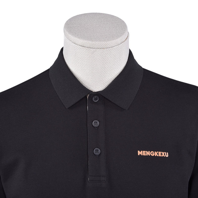 شعار نمط قميص البولو المخصصة الرجال الأكثر شعبية الأكمام الطويلة القطن الضلع الكالر القميص
