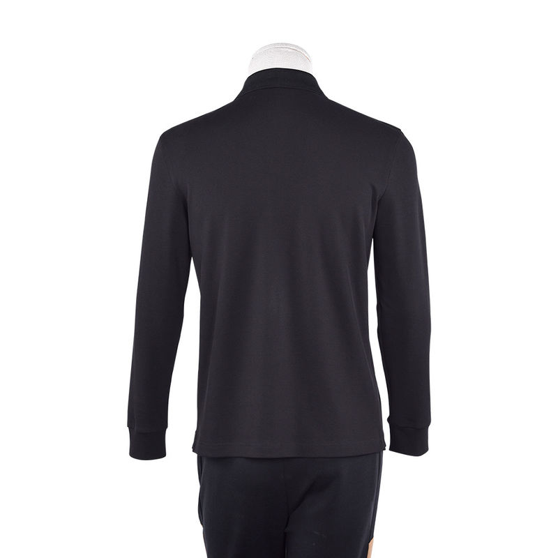 شعار نمط قميص البولو المخصصة الرجال الأكثر شعبية الأكمام الطويلة القطن الضلع الكالر القميص