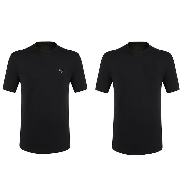 2024 قميص سريع الطباعة شعار مخصص لون قميص أسود مع أنماط قابلة للتخصيص