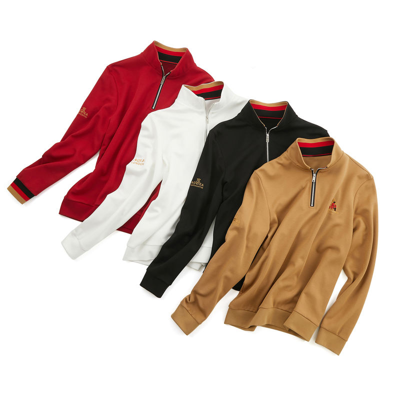 قميص بولو للرجال 100% قطن كامل الأكمام شعار مخصص موقف طوق طول عادي