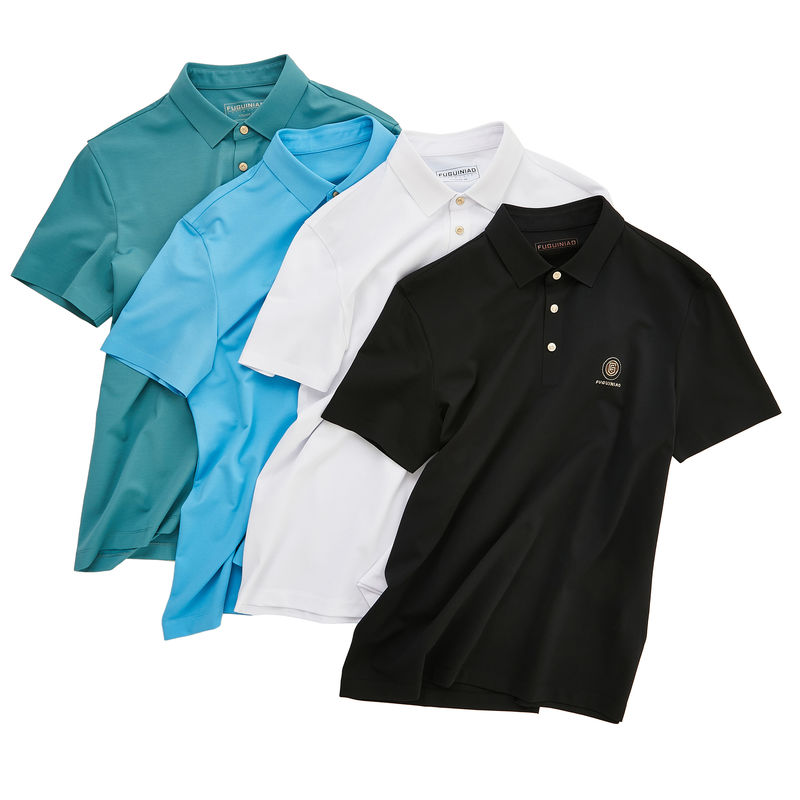 قميص بولو من القطن الناعم المصور حسب الطلب نسيج أزياء أسود أبيض الوزن 170-210جرام