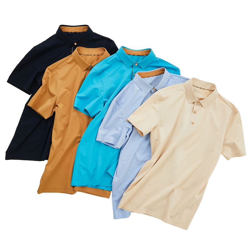 95% قطن 5% سباندكس رجل جولف بزنس زي ملون جامد قميص بولو للأداء