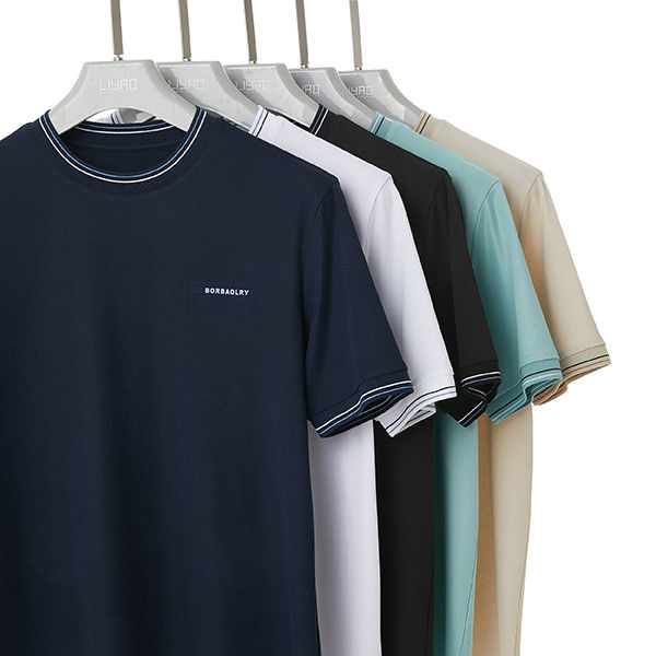 240 جي أس أم قطن الألوان المريحة قميص شعار مخصص نسيج مقعد نوع نمط عادي