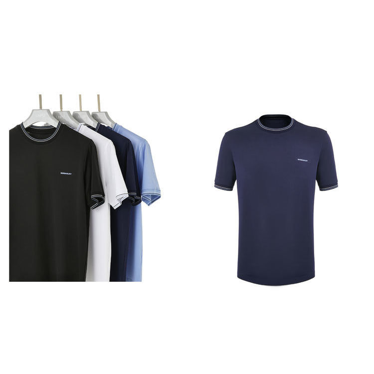 100% قطن نسيج شعار مخصص قميص للرجال ذات الحجم الكبير للأنماط العادية باللونين الأبيض والأسود