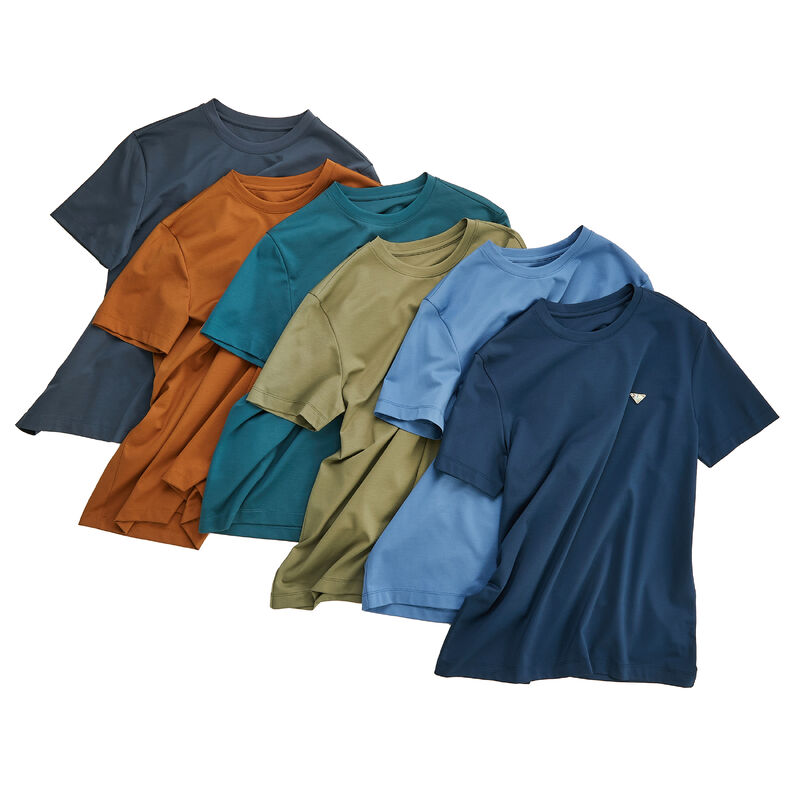 تي شيرتات قطنية سادة برقبة دائرية، سريعة الجفاف، قابلة للتنفس، مضادة للتجاعيد، نمط كاجوال، لون وحجم وشعار مخصص
