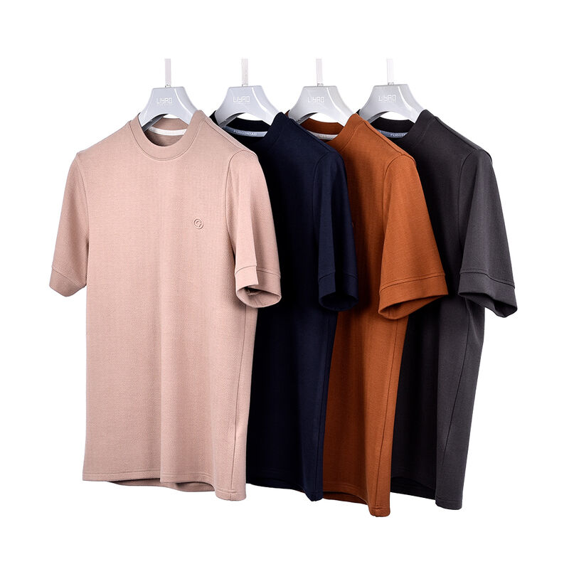 بيع بالجملة تصميم علامة خاصة بالشعار التجفيف السريع القابلة للنفس ضد التجاعيد قمصان بسيطة ذات جودة عالية رقبة مزيفة للرجال فارغ