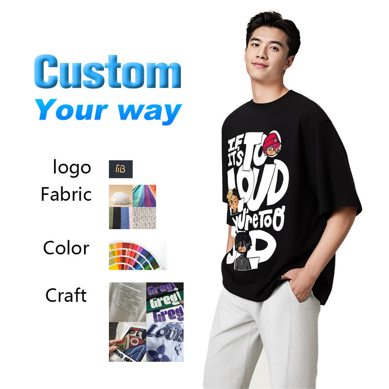 تيشيرتات رجالية قطنية 100% بقصة واسعة وغسيل حمضي، تيشيرت كلاسيكي بتصميم باهت بالشمس وشعار مخصص وطول قصير أو طويل وياقة كلاسيكية