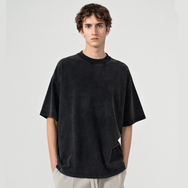 تصميم مخصص الرجال البسيط ذات الأحجام الكبيرة الثقيلة القطن القميص القديم غسيل القميص غسيل القميص Unisex