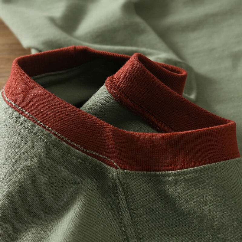 تيشيرت للجنسين بتصميم كتلة ألوان مخصصة وخياطة، عالي الجودة، ثنائي اللون، مرقع