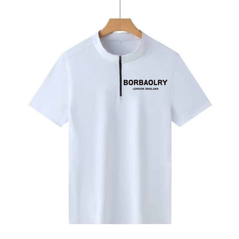 قمصان رياضية رجالية بقصة بولو بسحاب ربعي وياقة واقفة، قميص رياضي سادة، تيشيرت رجالي بأكمام قصيرة، خفيف الوزن وسريع الجفاف لصالة الألعاب الرياضية