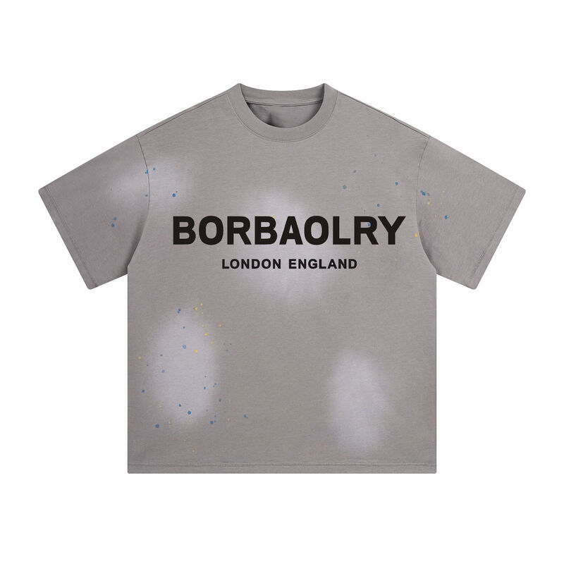 الجودة العالية الوزن الثقيل الرجال المضطربين قميص مربع غسل حمض القميص ذات الحجم الكبير