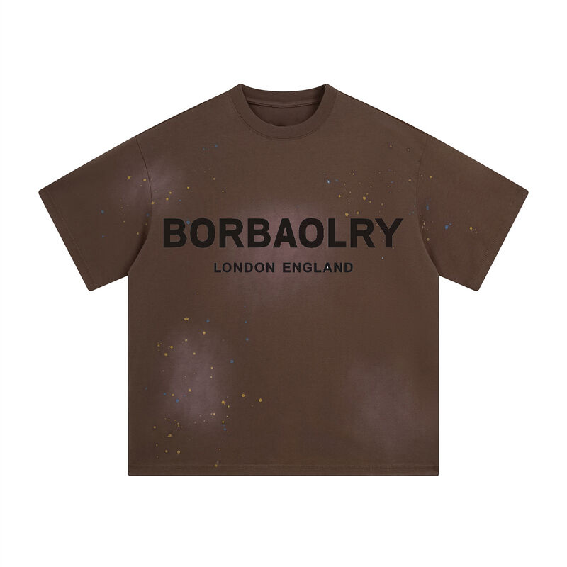 الجودة العالية الوزن الثقيل الرجال المضطربين قميص مربع غسل حمض القميص ذات الحجم الكبير