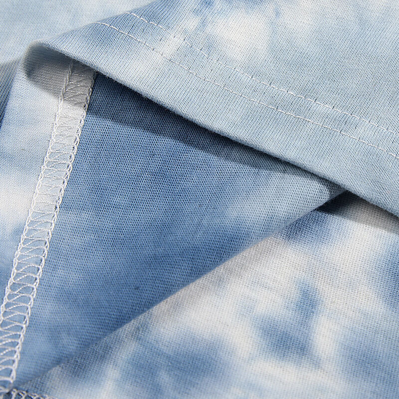 تي شيرت رجالي جديد عالي الجودة بتصميم INS وياقة دائرية، قطن كبير الحجم مصبوغ بالربط، ملابس شارع ثقيلة مخصصة