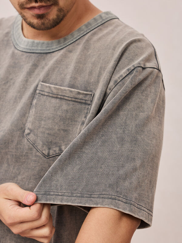 تي شيرت رجالي أسود كبير الحجم مطبوع عليه طابع عتيق للجنسين للبيع بالجملة