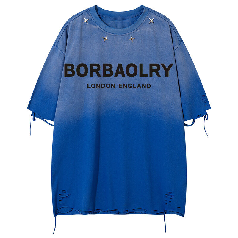 غسيل الصيف القديم الضخم الزر الشارع القديم الديكور الحجم الفارغ القميص العادي الرياضي القميص ذو الأكمام القصيرة أسلوب الرجال