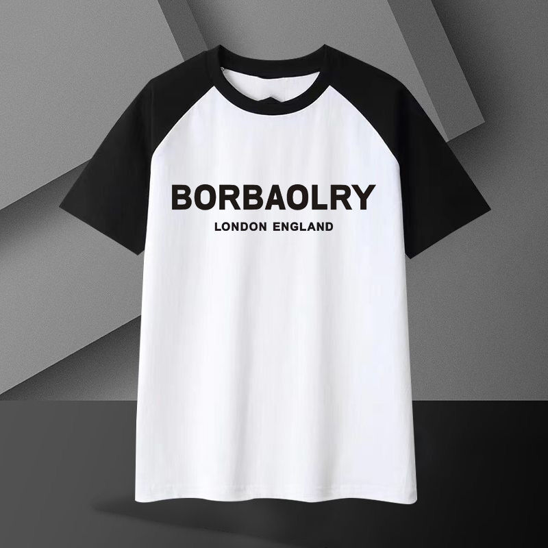 قميص من القطن الثقيل للرجال 220 غرام تنفسية ذات حجم كبير أكمام قصيرة نمط صلب عادي طويل القامة