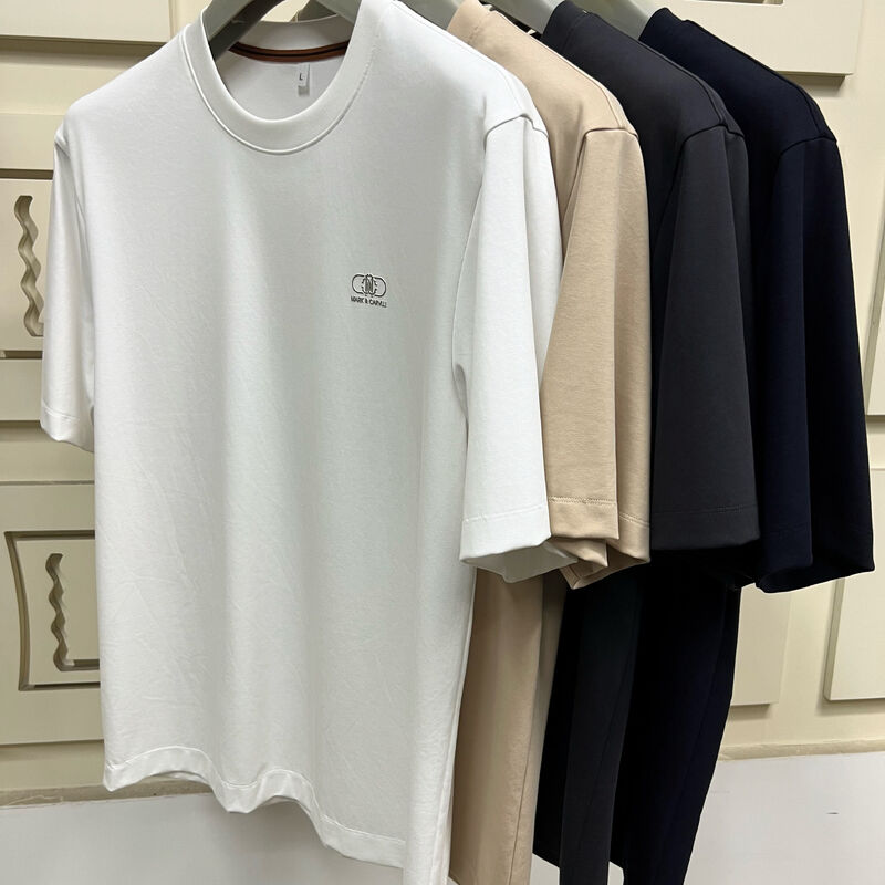 تيشيرتات رجالي قصيرة الأكمام بطباعة بسيطة، تيشيرتات أساسية رجالي بلون سادة