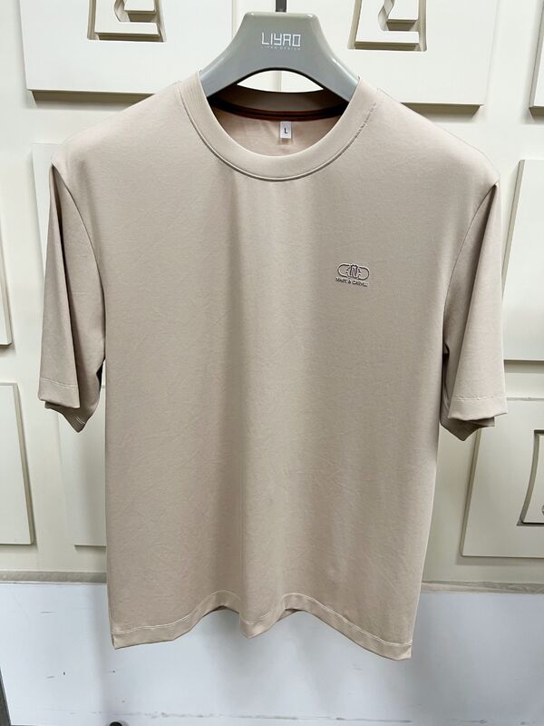 تيشيرتات رجالي قصيرة الأكمام بطباعة بسيطة، تيشيرتات أساسية رجالي بلون سادة