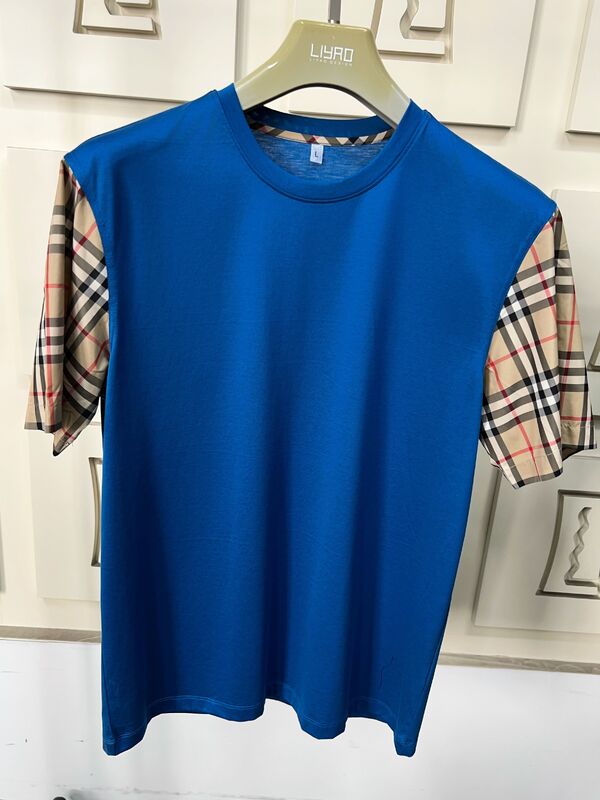 ملابس الرجال ذات الأكمام المزخرفة المميزة ، رقبة الطاقم المتناسبة ، قطن عالي الجودة