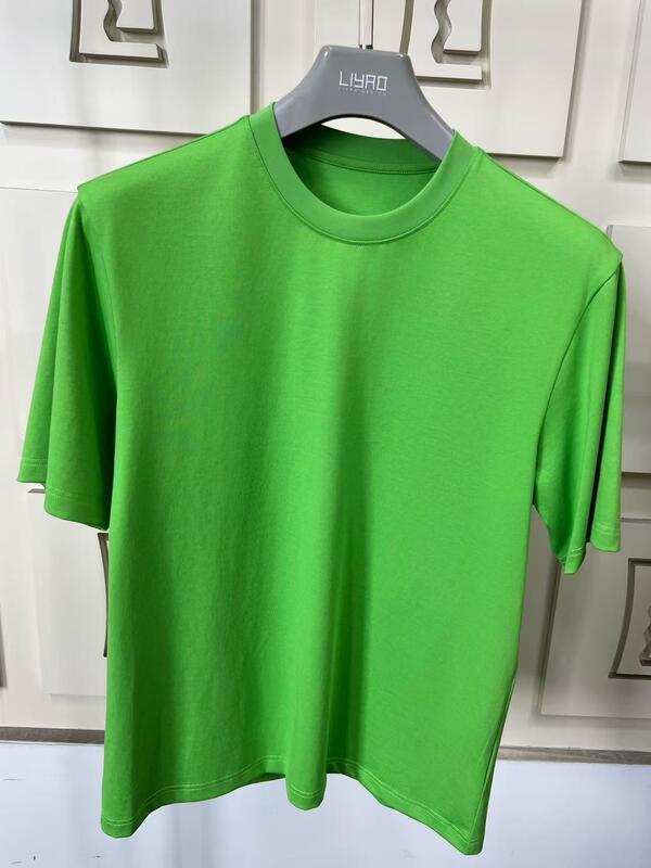 تي شيرت رياضي رجالي سريع الجفاف من نسيج سورونا، قميص رياضي مسامي مع تطريز وطباعة مخصصة، تصميم سادة صلب