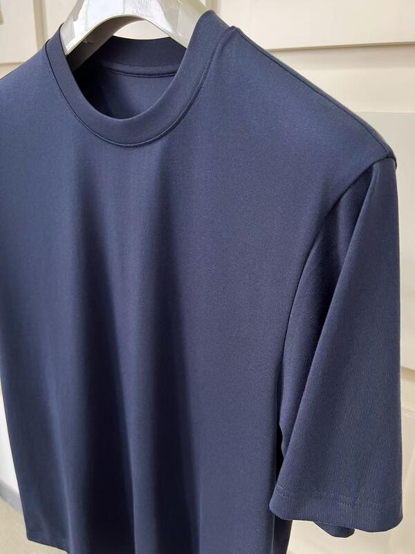 تي شيرت رياضي رجالي سريع الجفاف من نسيج سورونا، قميص رياضي مسامي مع تطريز وطباعة مخصصة، تصميم سادة صلب