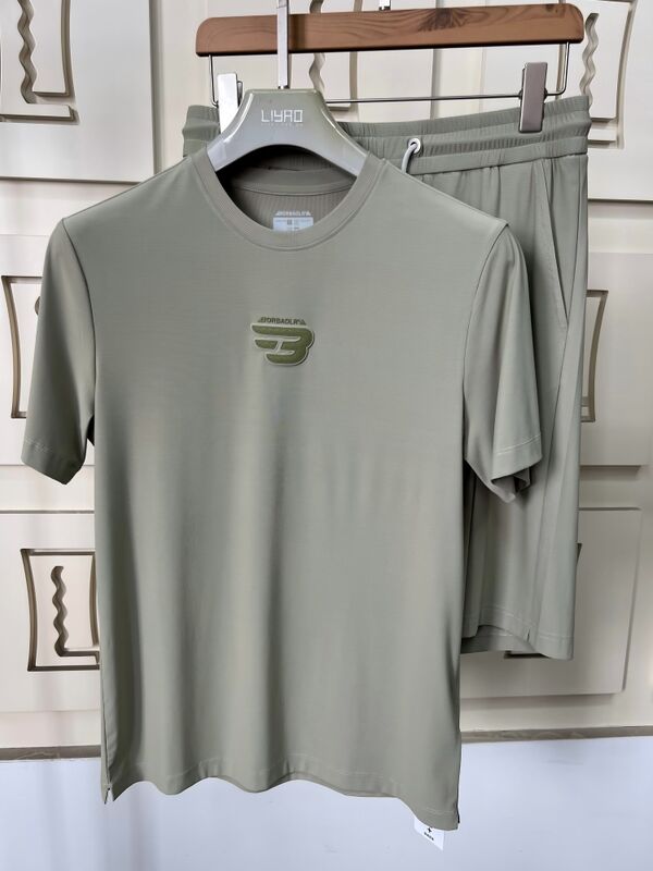 عرض ساخن طقم رجالي صيفي بولو بأكمام قصيرة خفيف الوزن قابل للتنفس من نسيج بوليستر/قطن