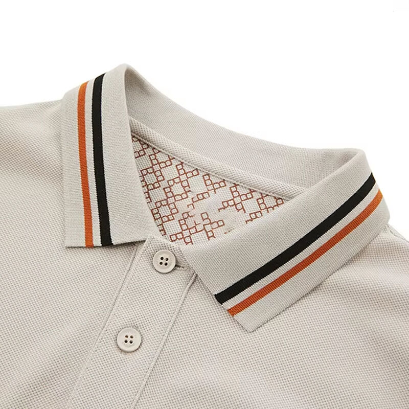 تي شيرت بولو مخطط بأكمام قصيرة سريع الجفاف بشعار مخصص بأحدث تصميم للرجال مطبوع