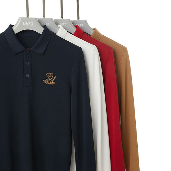 تيشيرتات قطنية طويلة الأكمام عصرية ومرنة للغاية وصديقة للبشرة للرجال، قمصان بولو عالية الجودة