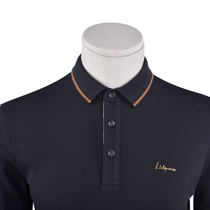 خيار جيد قميص بولو ذو أكمام كاملة مريحة قميص بولو فريدة من نوعها الرجال القطن