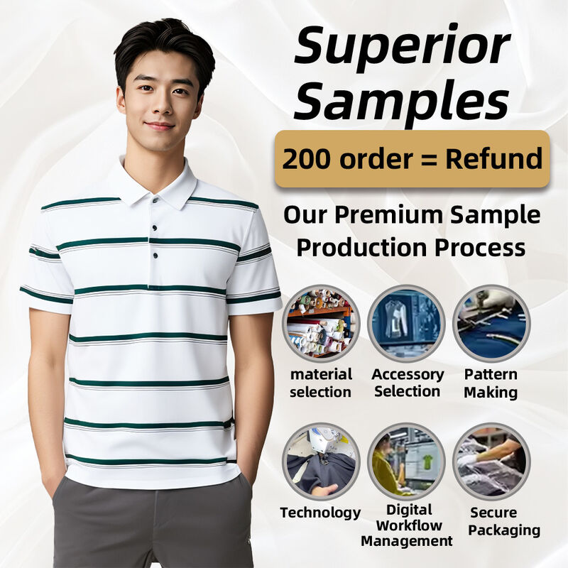 شحن سريع قميص بولو ذو خطوط ضخمة
