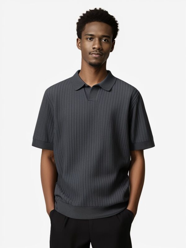 ملابس قميص بولو للرجال حسب الطلب مع أكمام قصيرة المال القديم والاتجاه الجديد الصيف القطن العقدة سترة بسيطة معقودة قميص