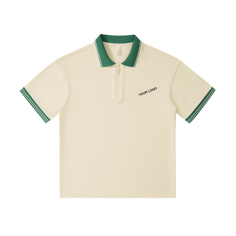 قميص بولو رجالي مطبوع جديد للصيف بالجملة قطن 1/4 سحاب قميص بولو جولف ملابس شارع قمصان بولو رجالي كبيرة الحجم