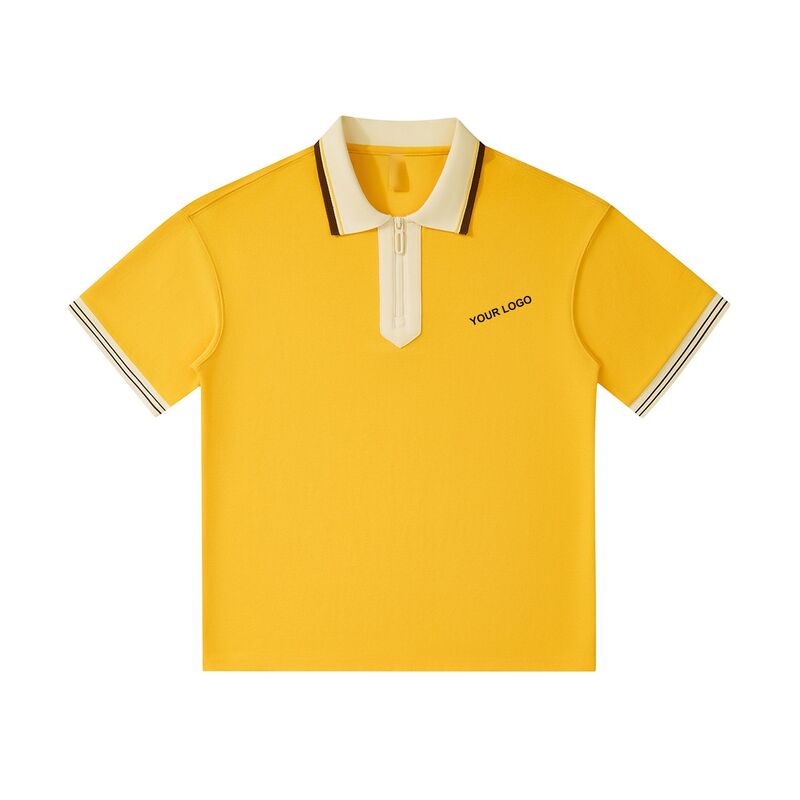 قميص بولو رجالي مطبوع جديد للصيف بالجملة قطن 1/4 سحاب قميص بولو جولف ملابس شارع قمصان بولو رجالي كبيرة الحجم