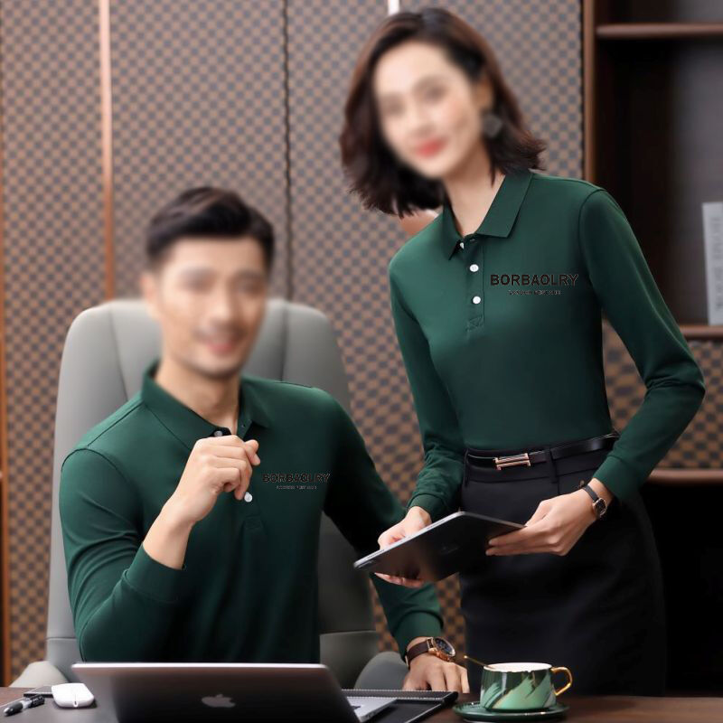 قميصات بولو مخصصة أكمام طويلة شعار مطبوع طلاء قميص بولو قطن فارغ قميص بولو للرجال ذو الأكمام الطويلة