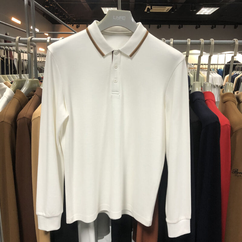 قميص بولو ذو أكمام طويلة شعار مخصص قميص بولو قطن الرجال الجاف لعب الغولف قميص بولو ذو أكمام طويلة
