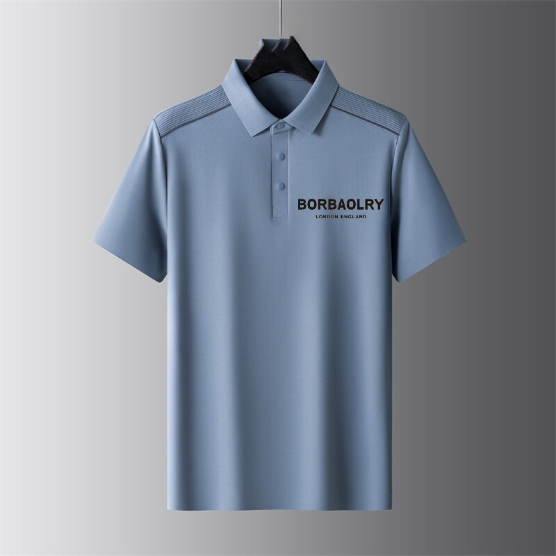 قميص بولو رجالي صيفي بأكمام قصيرة بتصميم عملي، قميص رفيع بياقة نصف كم، عصري كاجوال عملي