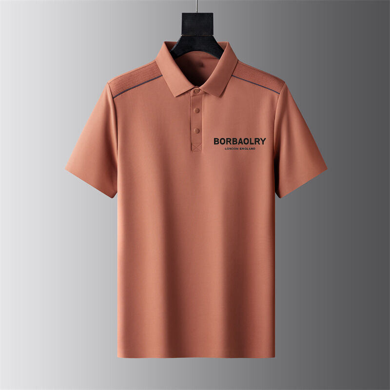 قميص بولو رجالي صيفي بأكمام قصيرة بتصميم عملي، قميص رفيع بياقة نصف كم، عصري كاجوال عملي