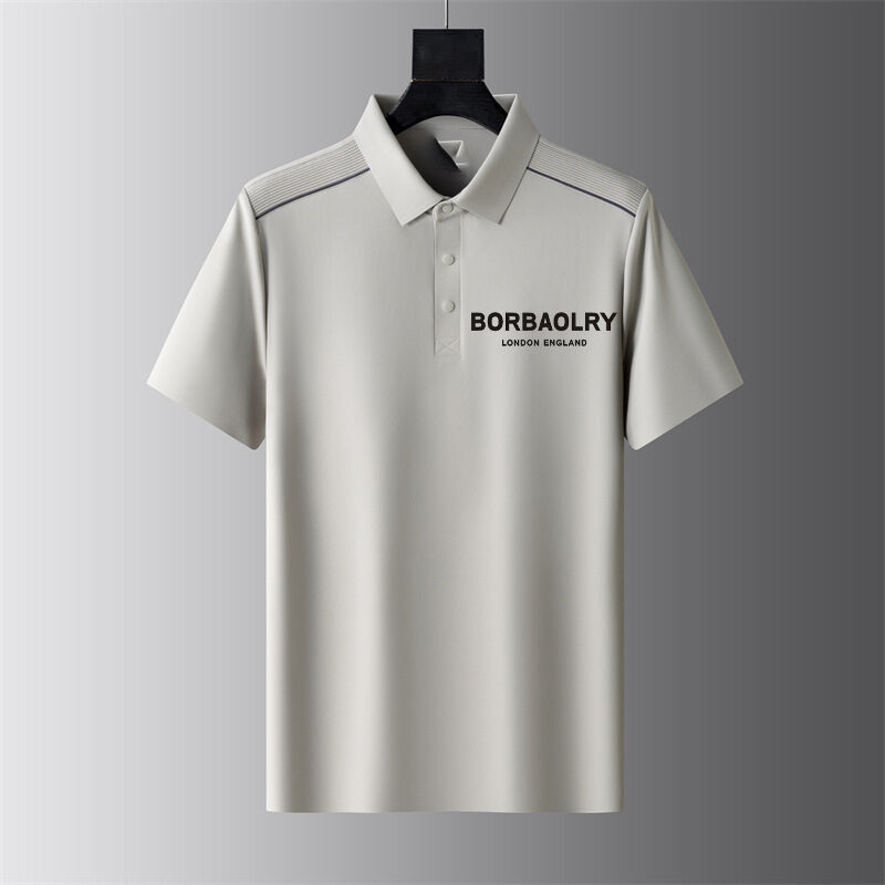قميص بولو رجالي صيفي بأكمام قصيرة بتصميم عملي، قميص رفيع بياقة نصف كم، عصري كاجوال عملي