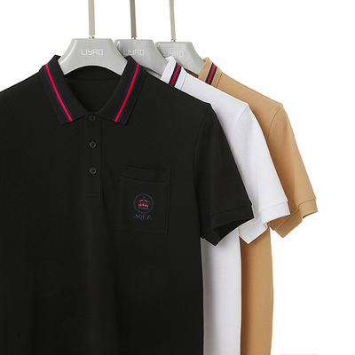 Short Sleeve Men'S Polo Shirts with 95% Polyester 5% Spandex Material